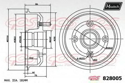 MAXTECH 8280050000 -  Тормозной барабан