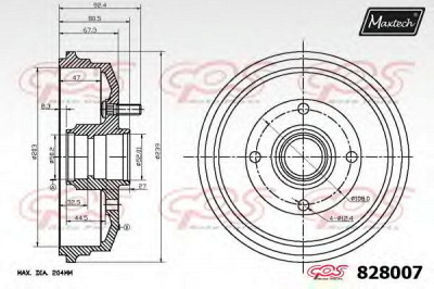 MAXTECH 8280070000 -  Тормозной барабан