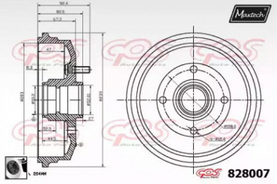 MAXTECH 8280070060 -  Тормозной барабан