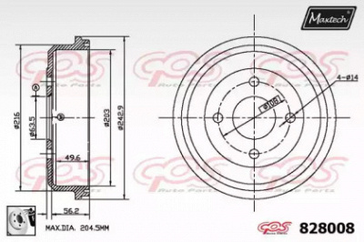 MAXTECH 8280080080 -  Тормозной барабан