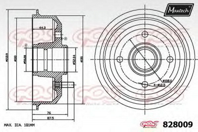 MAXTECH 8280090008 -  Тормозной барабан