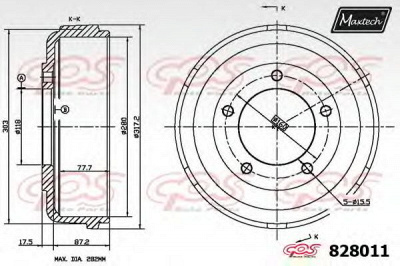 MAXTECH 8280110000 -  Тормозной барабан