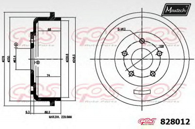 MAXTECH 8280120000 -  Тормозной барабан