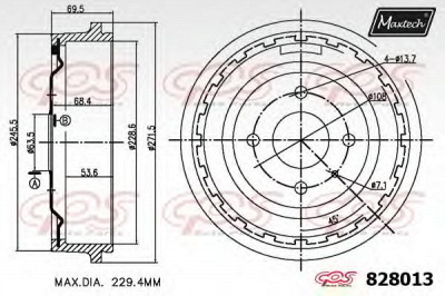 MAXTECH 8280130000 -  Тормозной барабан