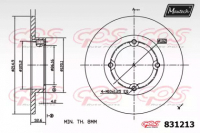 MAXTECH 8312130000 -  Тормозной диск