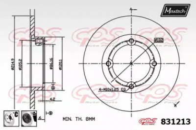 MAXTECH 8312136060 -  Тормозной диск