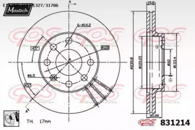 MAXTECH 8312140080 -  Тормозной диск
