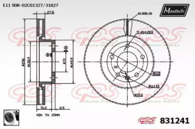 MAXTECH 8312410060 -  Тормозной диск