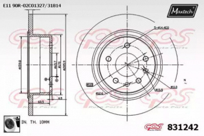 MAXTECH 8312420060 -  Тормозной диск