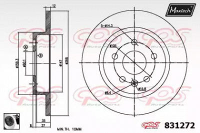 MAXTECH 8312720060 -  Тормозной диск