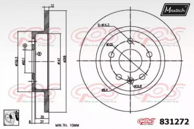 MAXTECH 8312720080 -  Тормозной диск