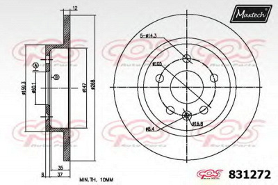 MAXTECH 8312726060 -  Тормозной диск