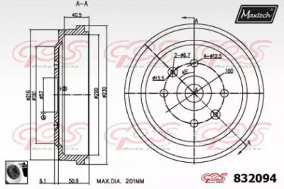MAXTECH 8320940060 -  Тормозной барабан