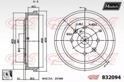 MAXTECH 8320940080 -  Тормозной барабан