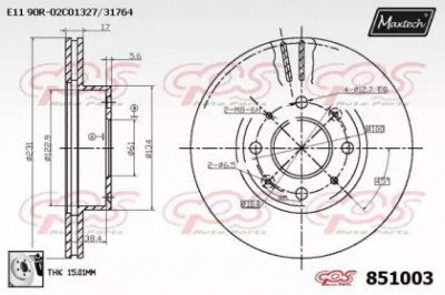 MAXTECH 8510030080 -  Тормозной диск