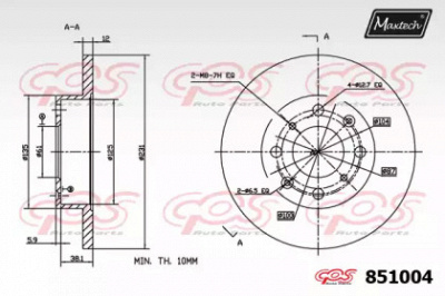 MAXTECH 8510040000 -  Тормозной диск