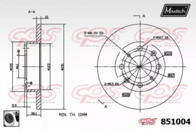 MAXTECH 8510040060 -  Тормозной диск