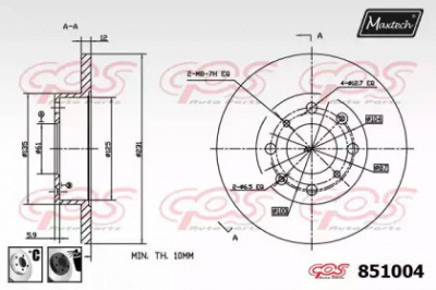 MAXTECH 8510046060 -  Тормозной диск