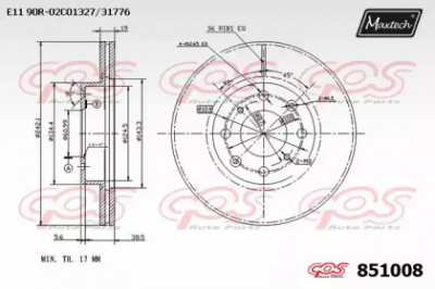 MAXTECH 8510080000 -  Тормозной диск