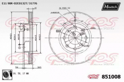 MAXTECH 8510080060 -  Тормозной диск