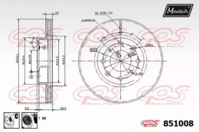 MAXTECH 8510086060 -  Тормозной диск