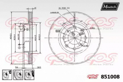 MAXTECH 8510086980 -  Тормозной диск