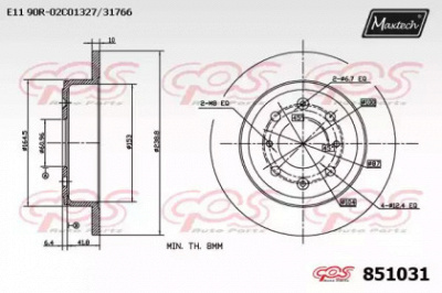 MAXTECH 8510310000 -  Тормозной диск