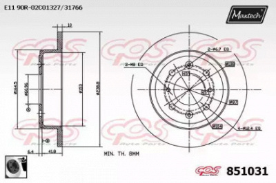 MAXTECH 8510310060 -  Тормозной диск