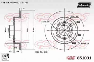 MAXTECH 8510310080 -  Тормозной диск