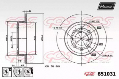 MAXTECH 8510316880 -  Тормозной диск