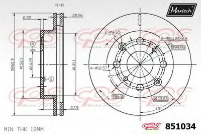 MAXTECH 8510346060 -  Тормозной диск