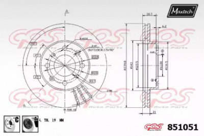MAXTECH 8510516060 -  Тормозной диск