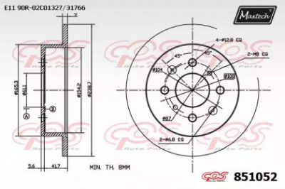 MAXTECH 8510520000 -  Тормозной диск