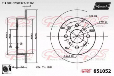 MAXTECH 8510520060 -  Тормозной диск