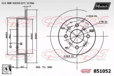 MAXTECH 8510520080 -  Тормозной диск