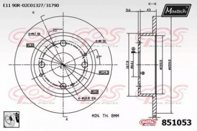 MAXTECH 8510530080 -  Тормозной диск