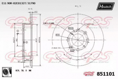 MAXTECH 8511010060 -  Тормозной диск