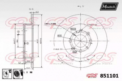 MAXTECH 8511016060 -  Тормозной диск