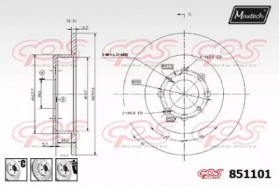 MAXTECH 8511016880 -  Тормозной диск