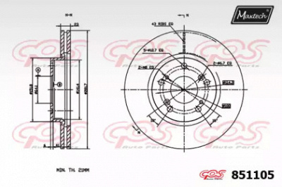 MAXTECH 8511050000 -  Тормозной диск
