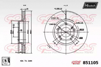 MAXTECH 8511050080 -  Тормозной диск