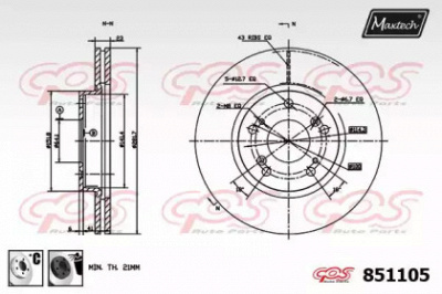MAXTECH 8511056060 -  Тормозной диск