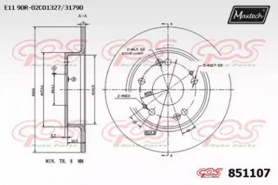 MAXTECH 8511070000 -  Тормозной диск