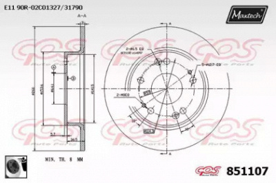 MAXTECH 8511070060 -  Тормозной диск