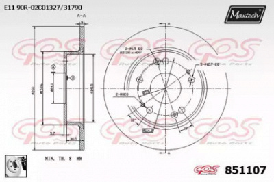 MAXTECH 8511070080 -  Тормозной диск