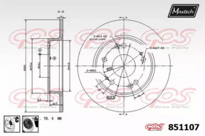 MAXTECH 8511076060 -  Тормозной диск