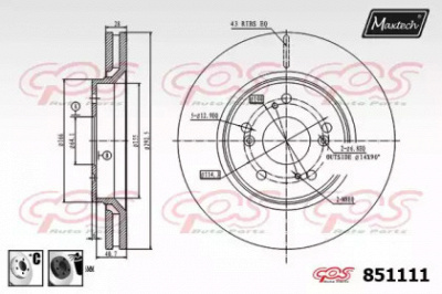 MAXTECH 8511116060 -  Тормозной диск