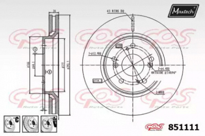 MAXTECH 8511116980 -  Тормозной диск