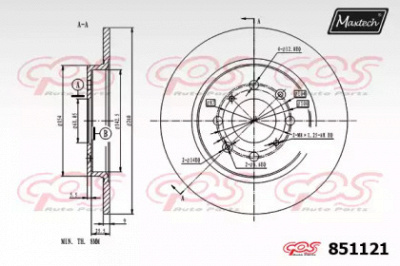 MAXTECH 8511210000 -  Тормозной диск