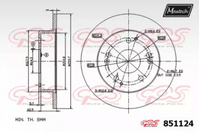 MAXTECH 8511240000 -  Тормозной диск